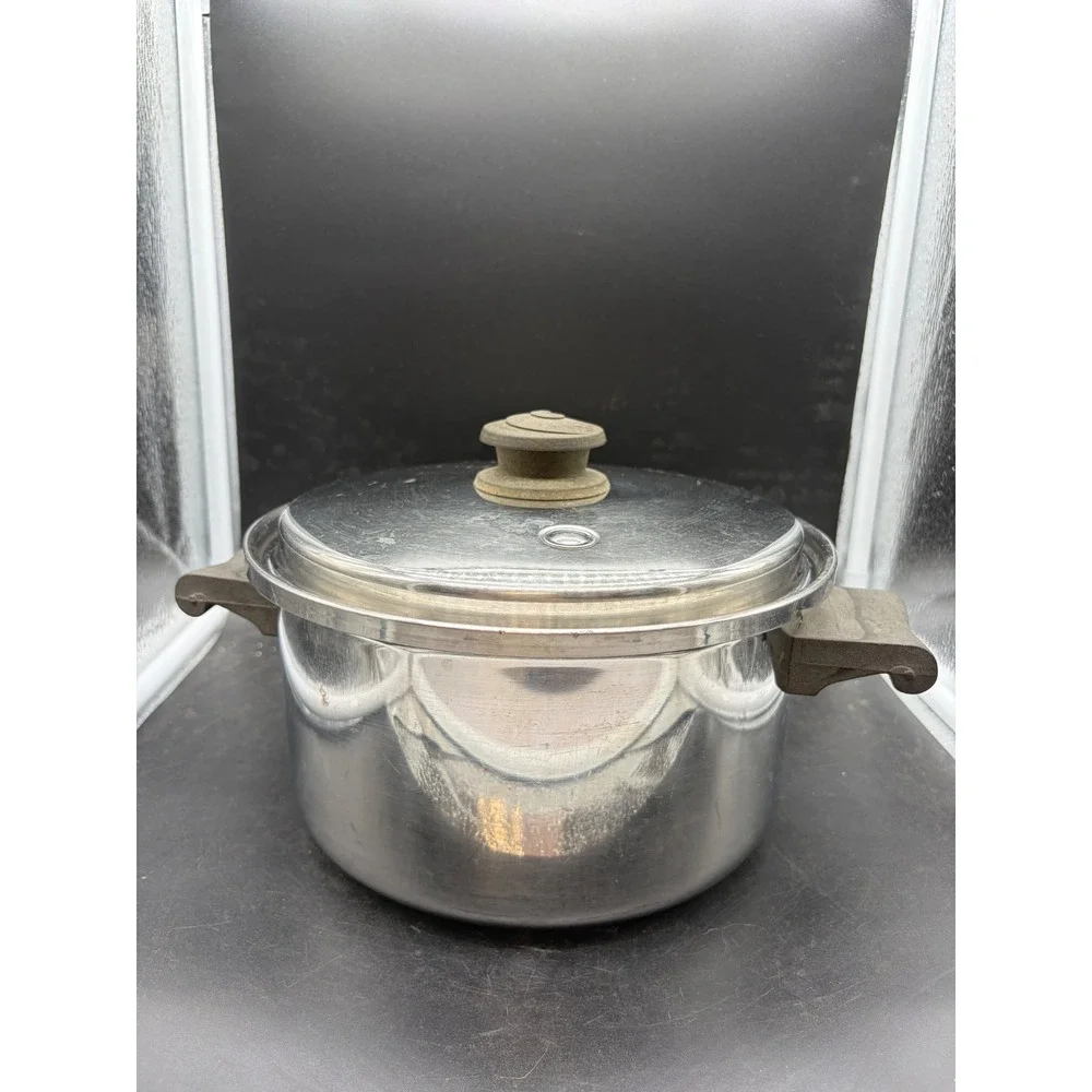 Saladmaster Stainless Steel 18-8 Tri-Clad Stock Pot with Vapo-Valve Lid Vintage